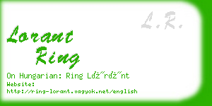 lorant ring business card